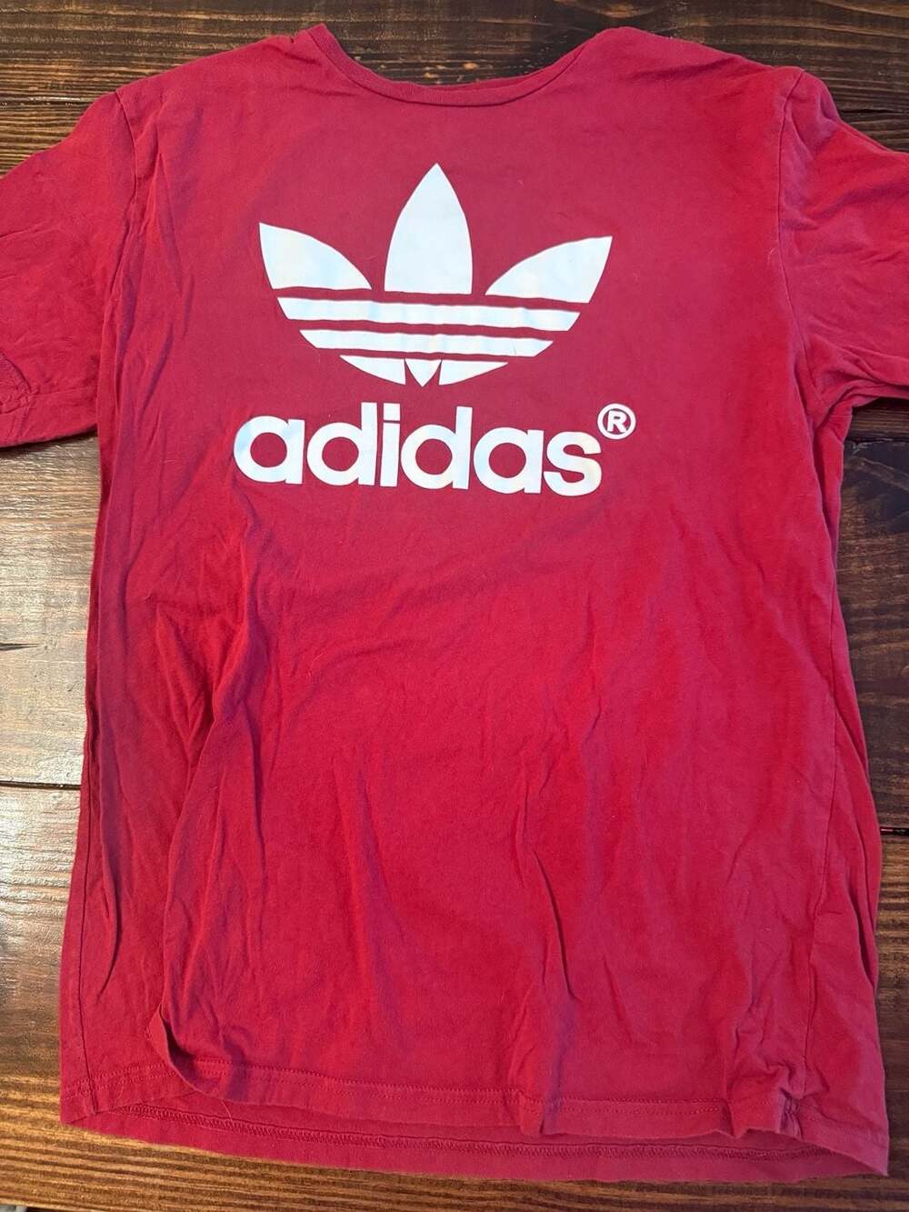 Adidas Trefoil Logo Graphic T-Shirt Red Men's Size Large